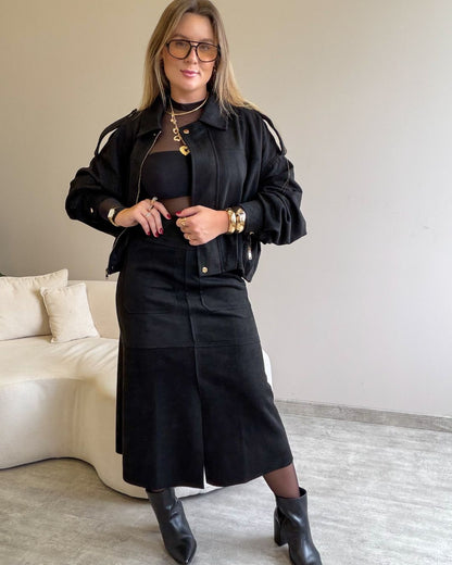 Jaqueta Oversized de Suede