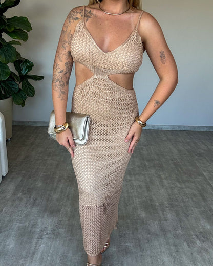 Vestido Midi em Crochê