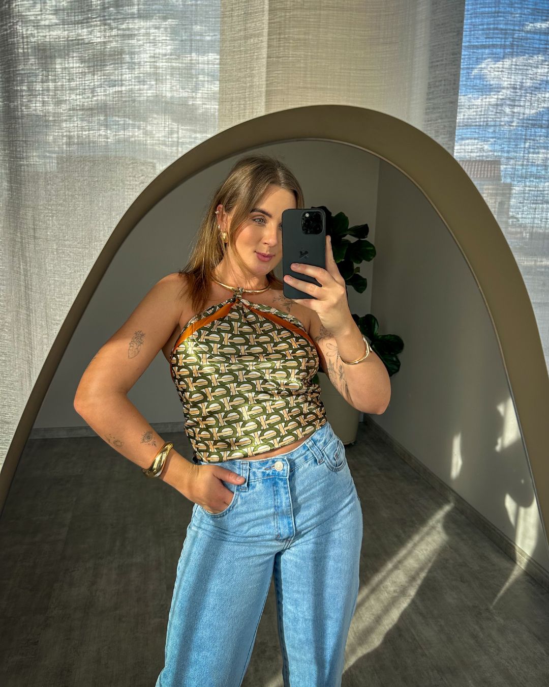 Lenço de Cetim Modelo 2 Geométrico