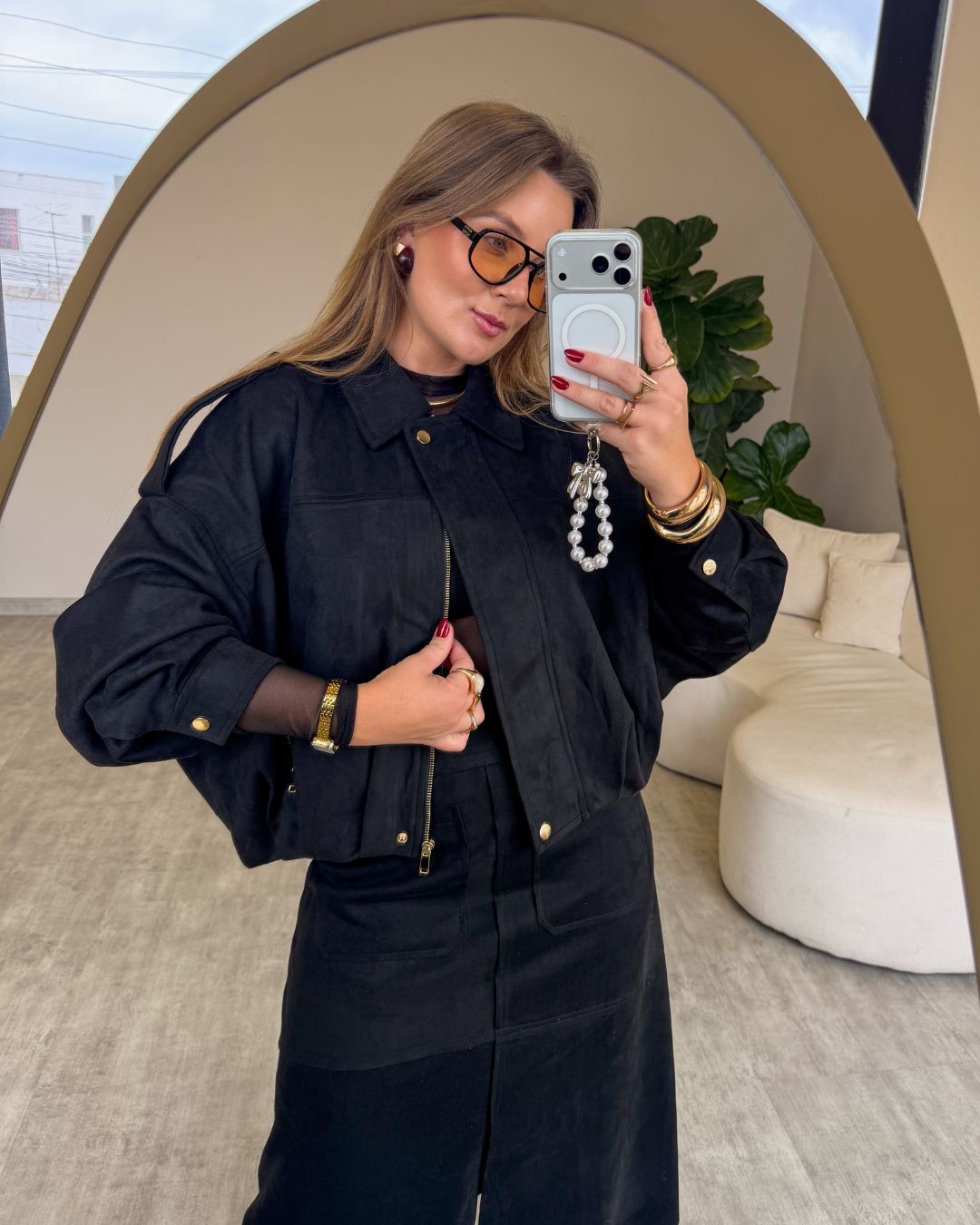 Jaqueta Oversized de Suede