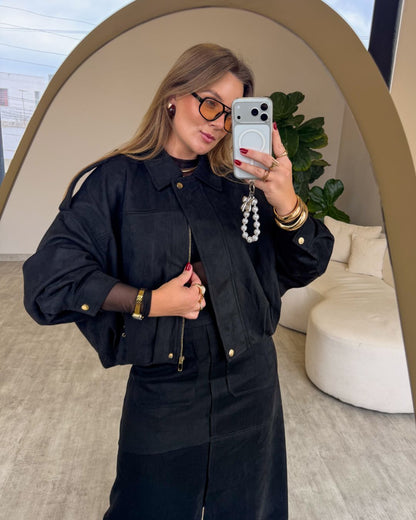 Jaqueta Oversized de Suede