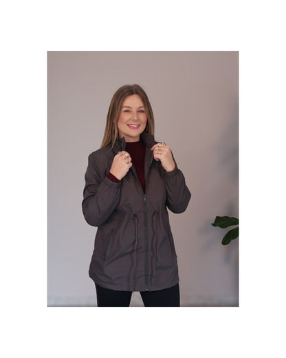 Parka Forrada com Ajuste na Cintura