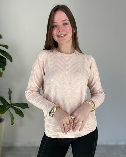 Blusa Modal com Listras de Onda