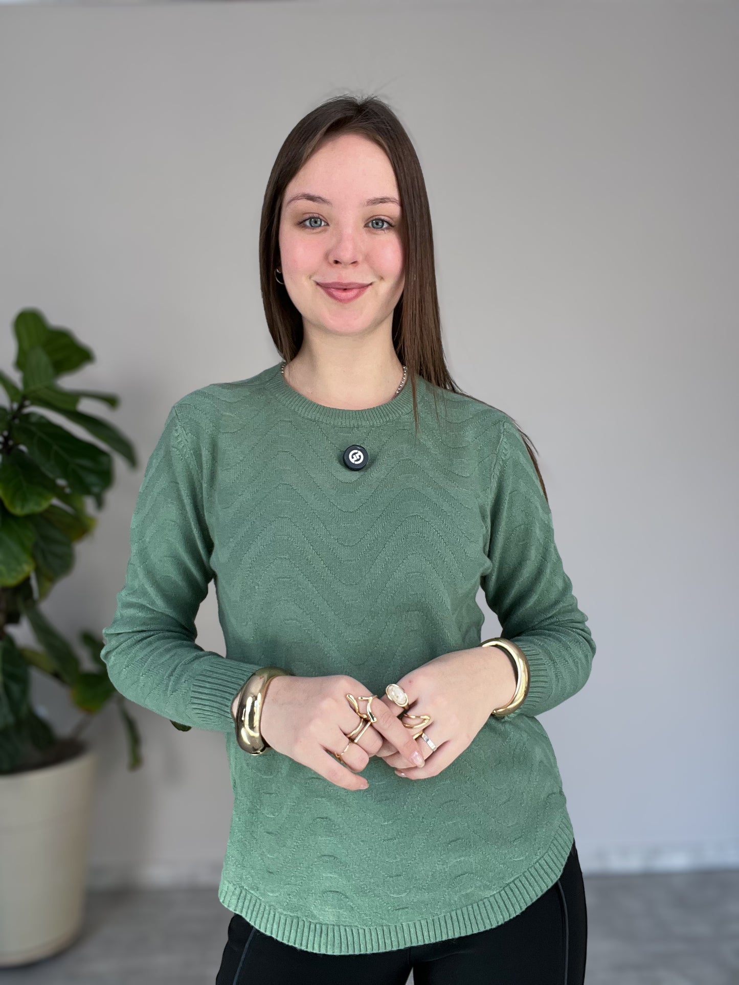 Blusa Modal com Listras de Onda