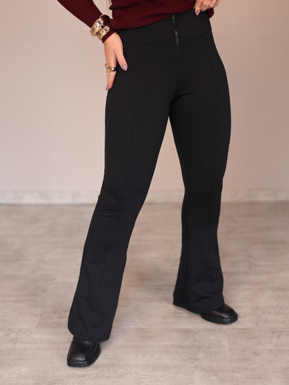 Legging Flare Térmica com Zíper Frontal de enfeite