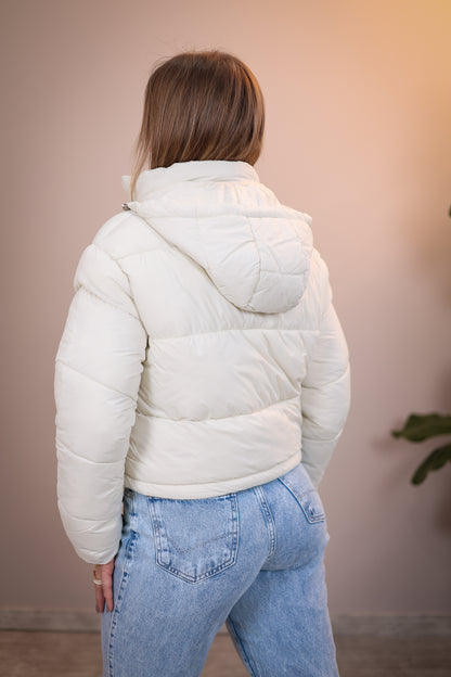 Jaqueta Puffer Flanelada com Capuz Removível