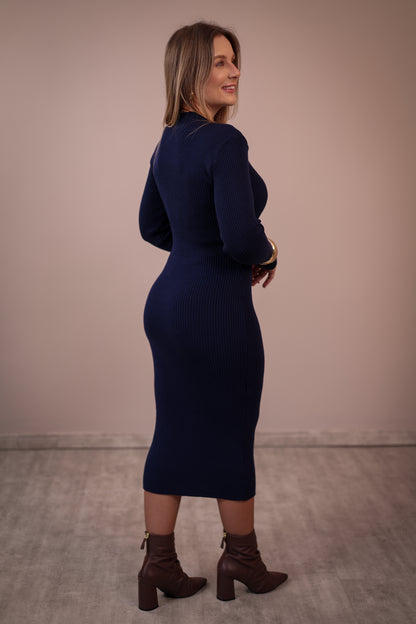 Vestido Midi de Modal Manga Longa