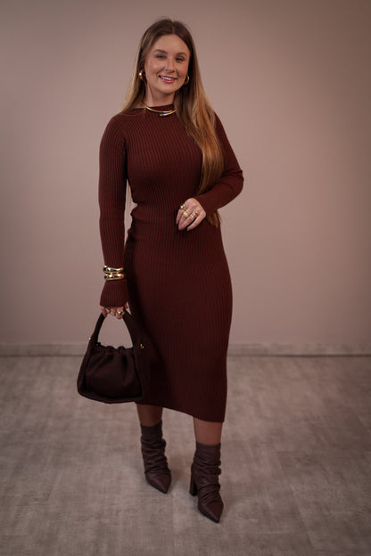 Vestido Midi de Modal Manga Longa