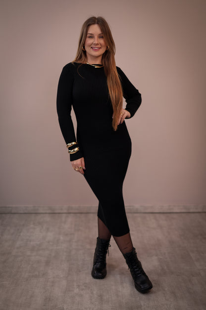 Vestido Midi de Modal Manga Longa