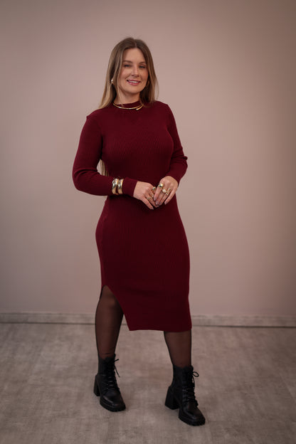 Vestido Midi de Modal Manga Longa