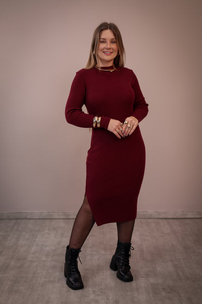 Vestido Midi de Modal Manga Longa