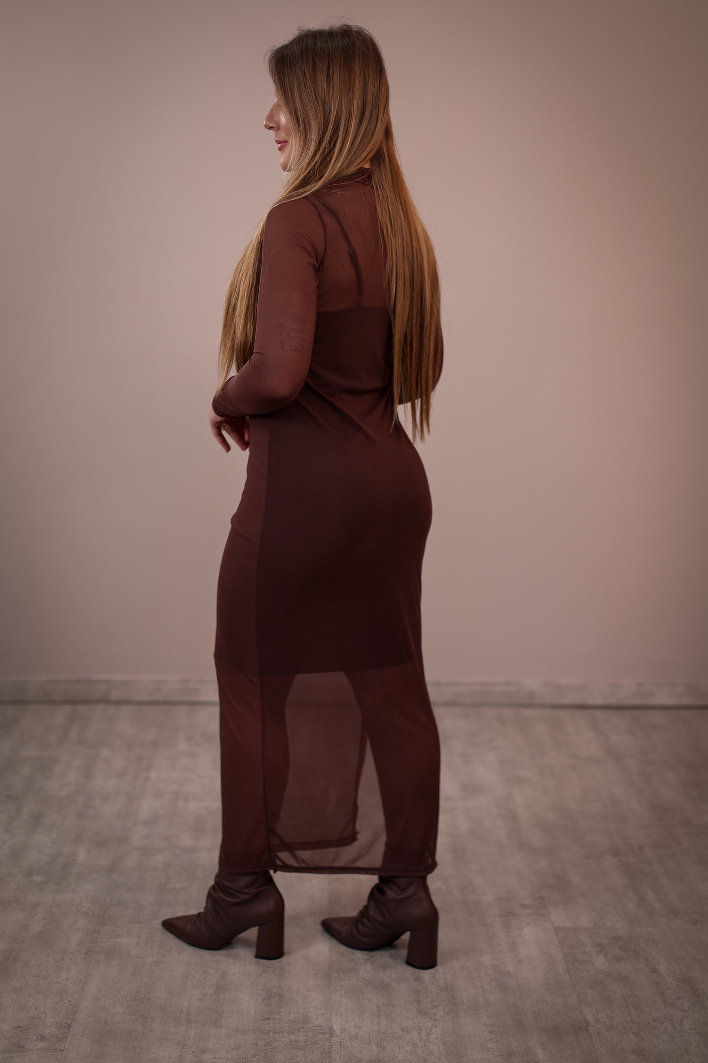 Vestido Manga Longa em Tule Isabel