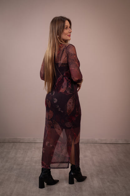 Vestido Manga Longa em Tule Isabel
