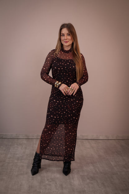 Vestido Manga Longa em Tule Isabel