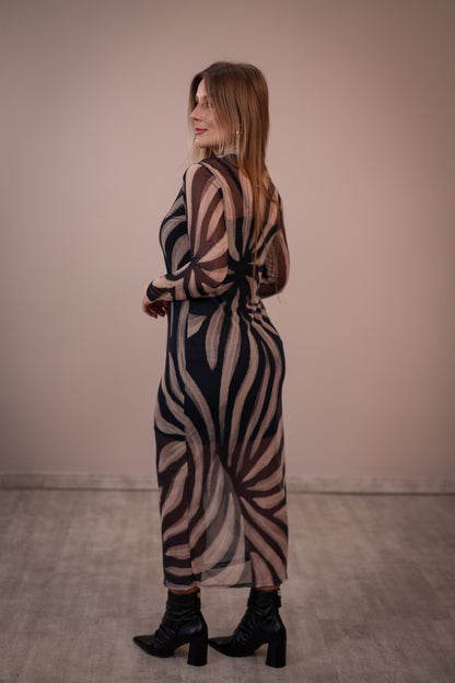 Vestido Manga Longa em Tule Isabel
