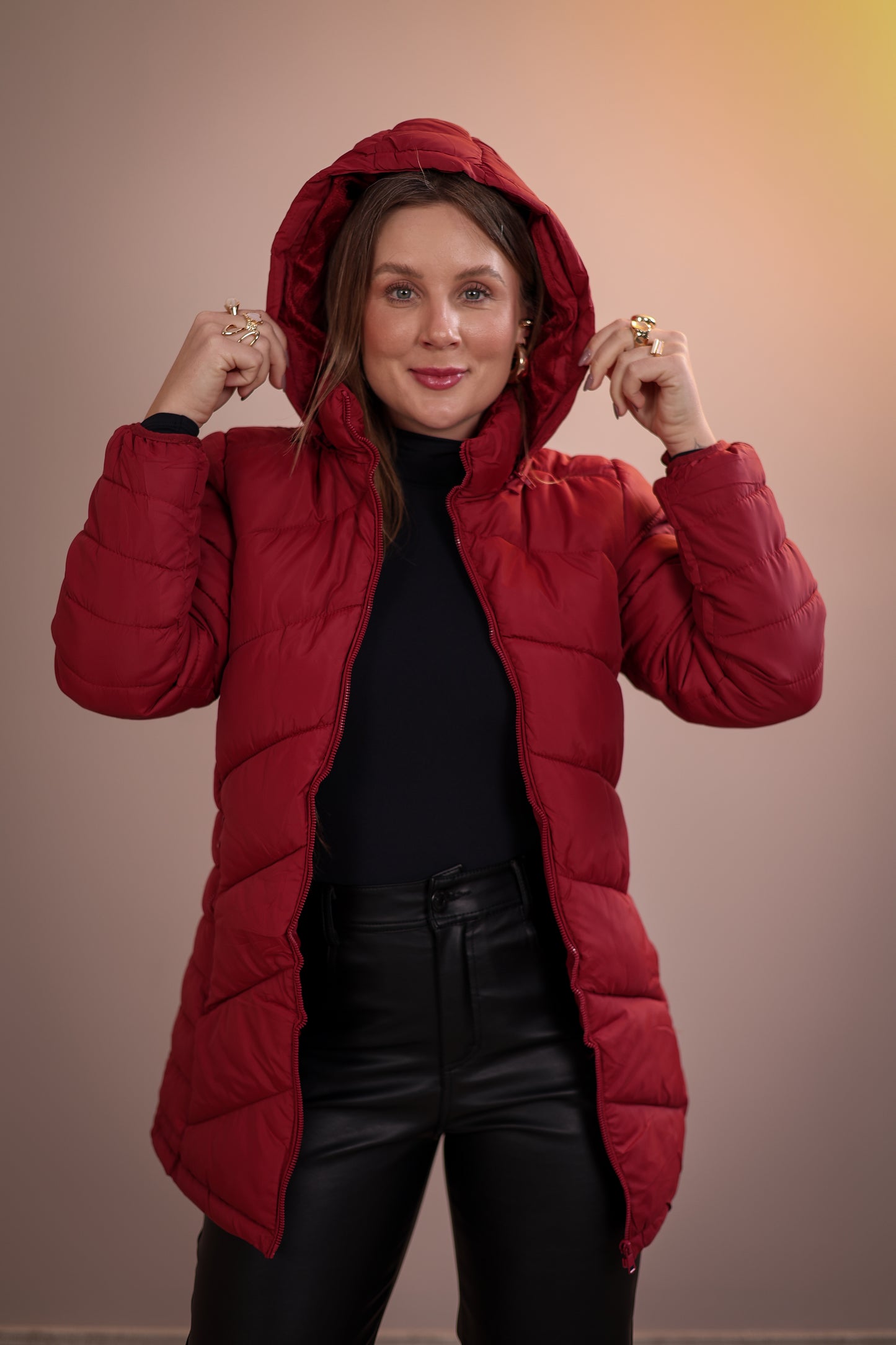 Jaqueta Alongada Luize Flanelada com Capuz
