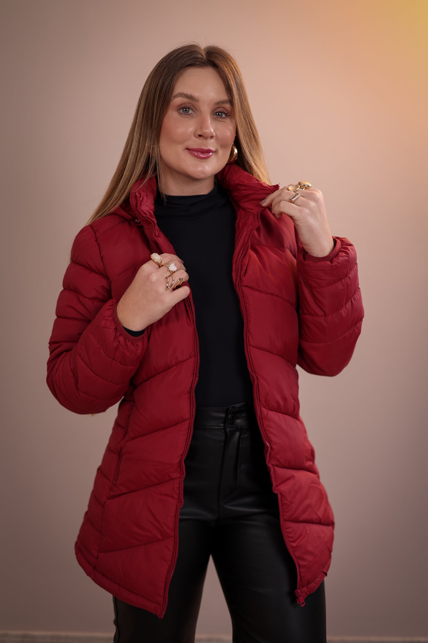Jaqueta Alongada Luize Flanelada com Capuz
