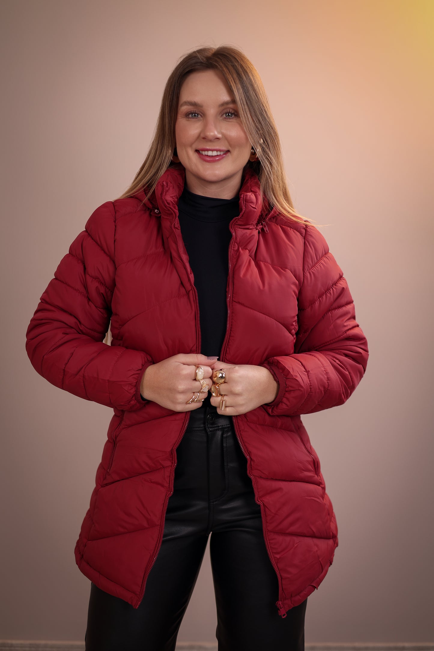 Jaqueta Alongada Luize Flanelada com Capuz