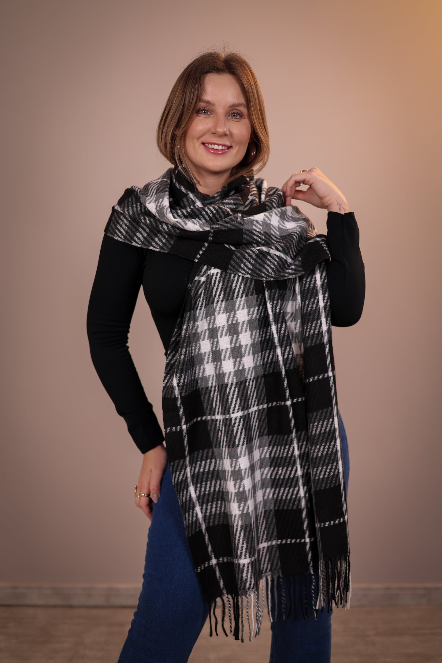 Pashmina Quadriculada Modelo 9