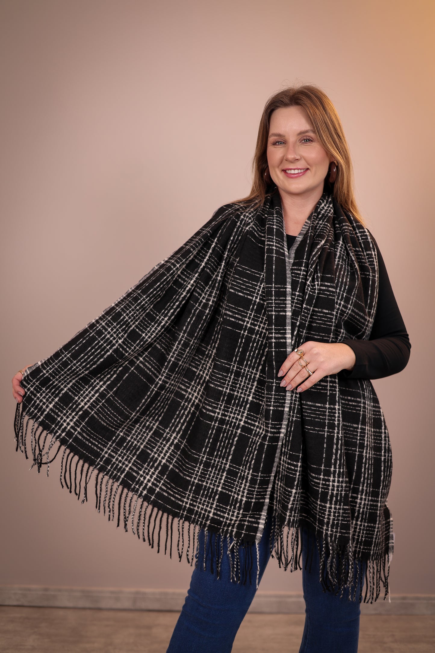 Pashmina Elegance Xadrez Modelo 10