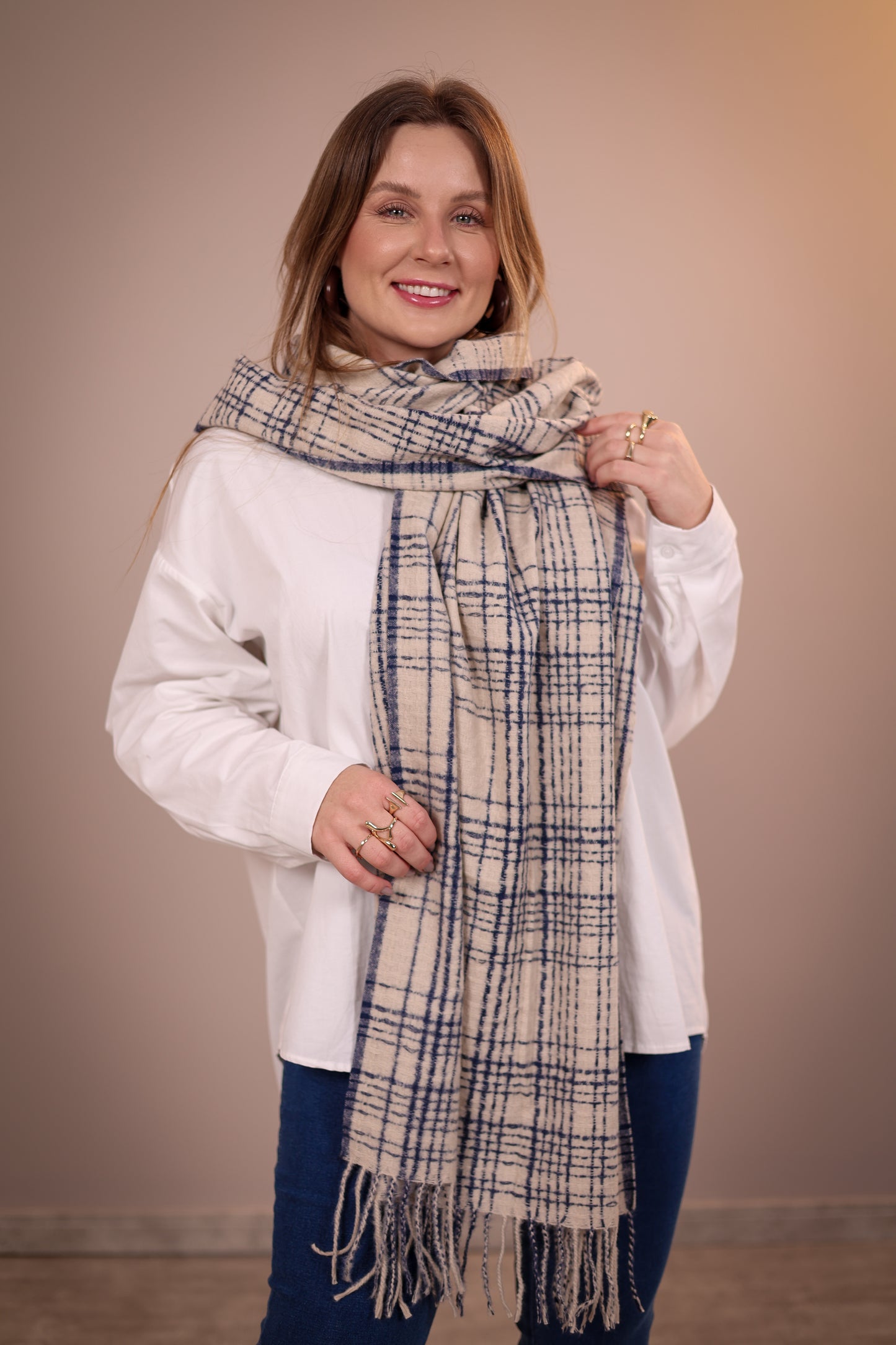 Pashmina Elegance Xadrez Modelo 10
