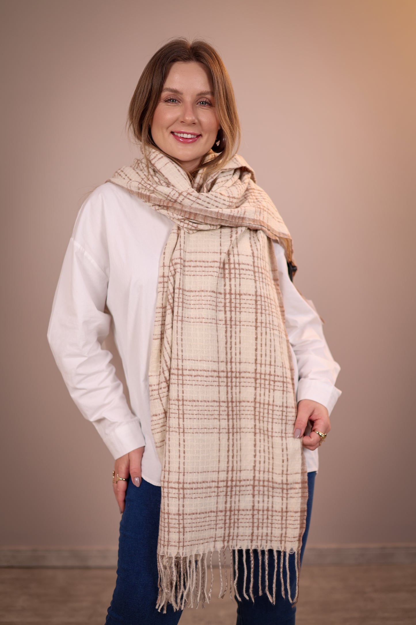 Pashmina Elegance Xadrez Modelo 10