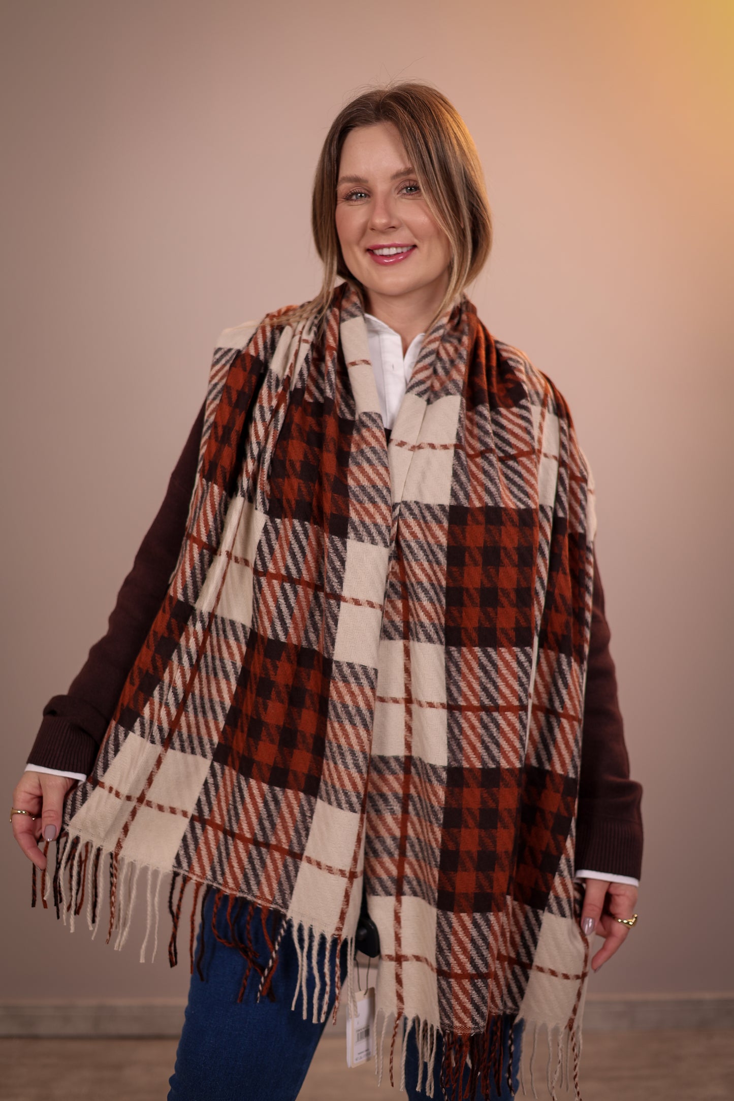 Pashmina Quadriculada Modelo 9