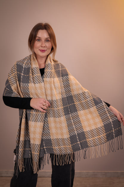 Pashmina Elegance Xadrez Modelo 10