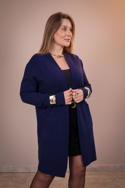 Cardigan Alongado com Bolso