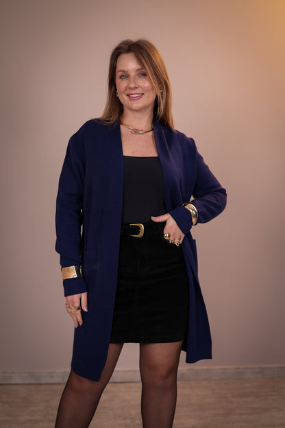 Cardigan Alongado com Bolso