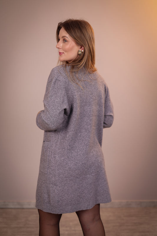 Cardigan Alongado com Bolso