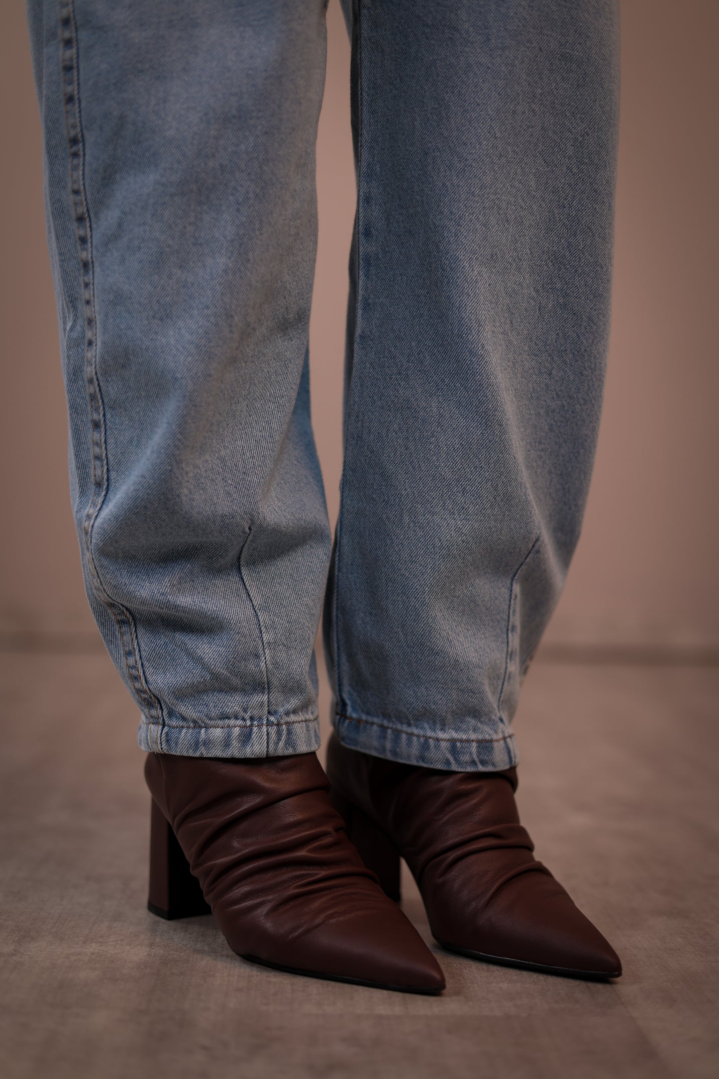 Calça Jeans Barrel Marmorizada