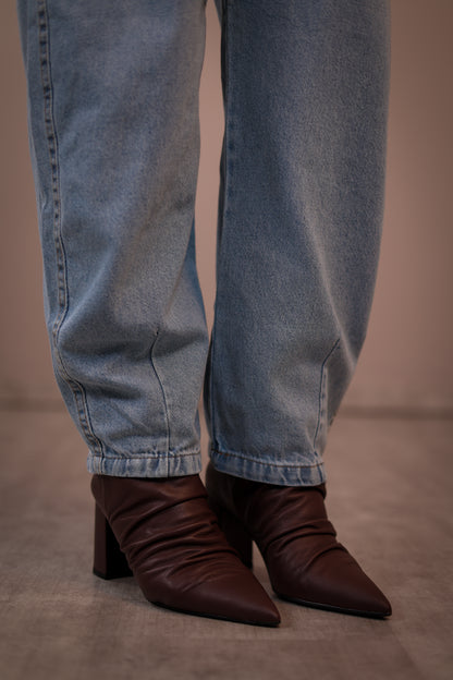 Calça Jeans Barrel Marmorizada