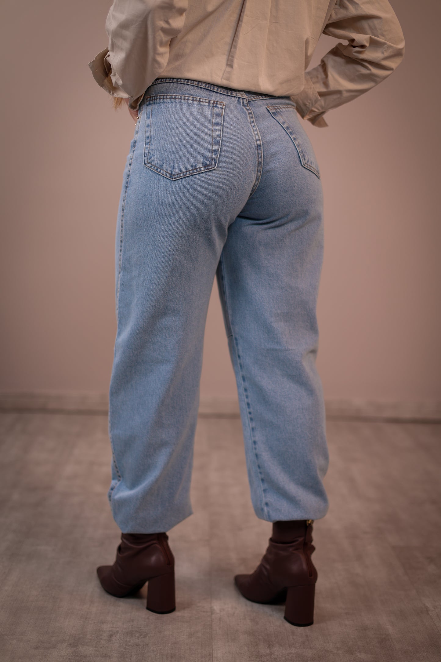 Calça Jeans Barrel Marmorizada