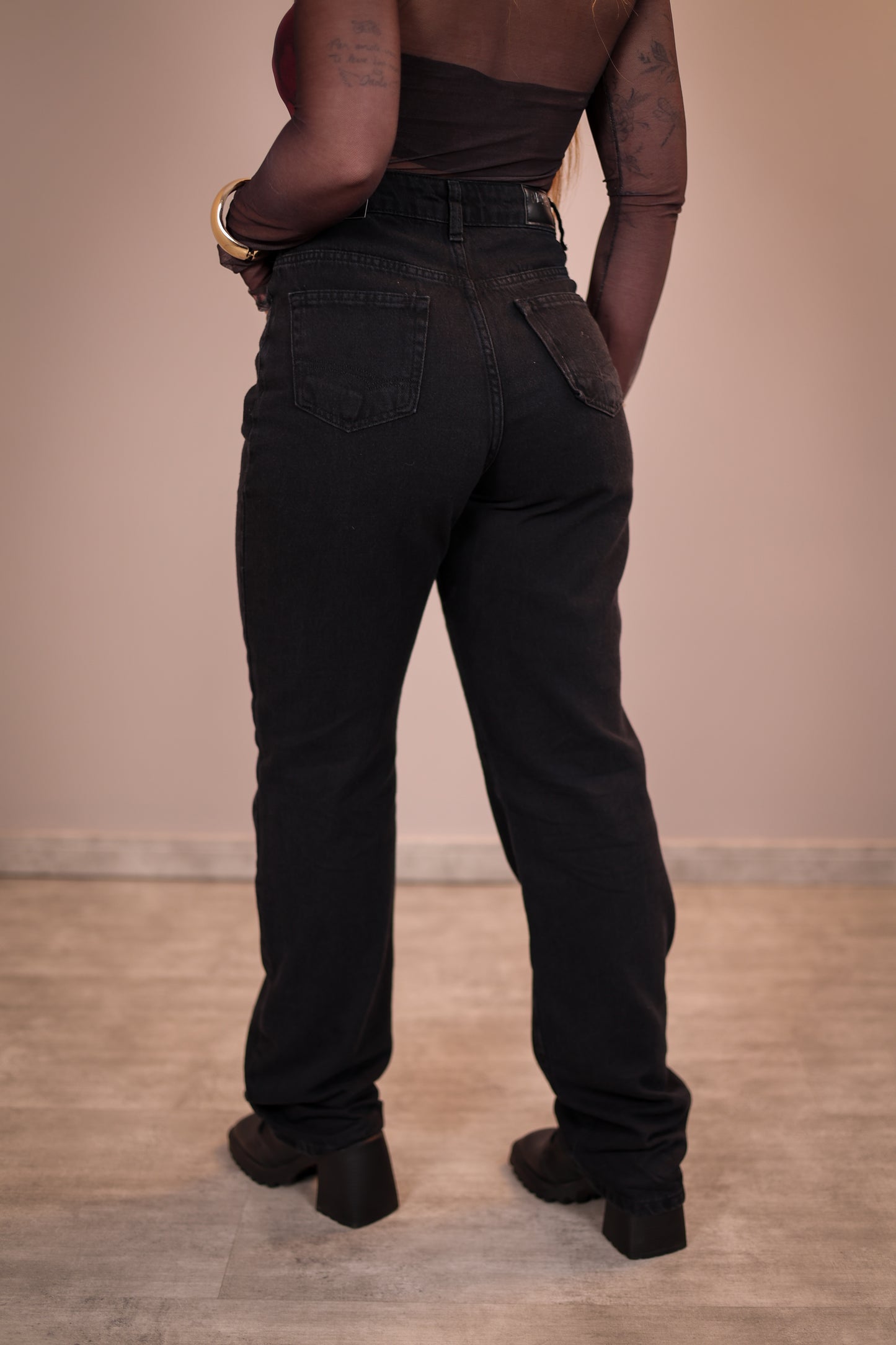Calça Jeans Reta Preta