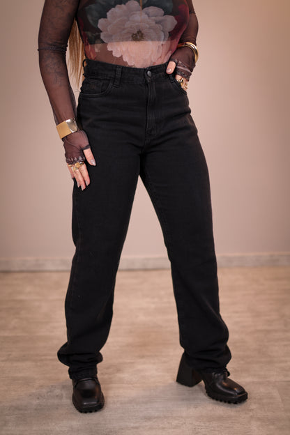 Calça Jeans Reta Preta