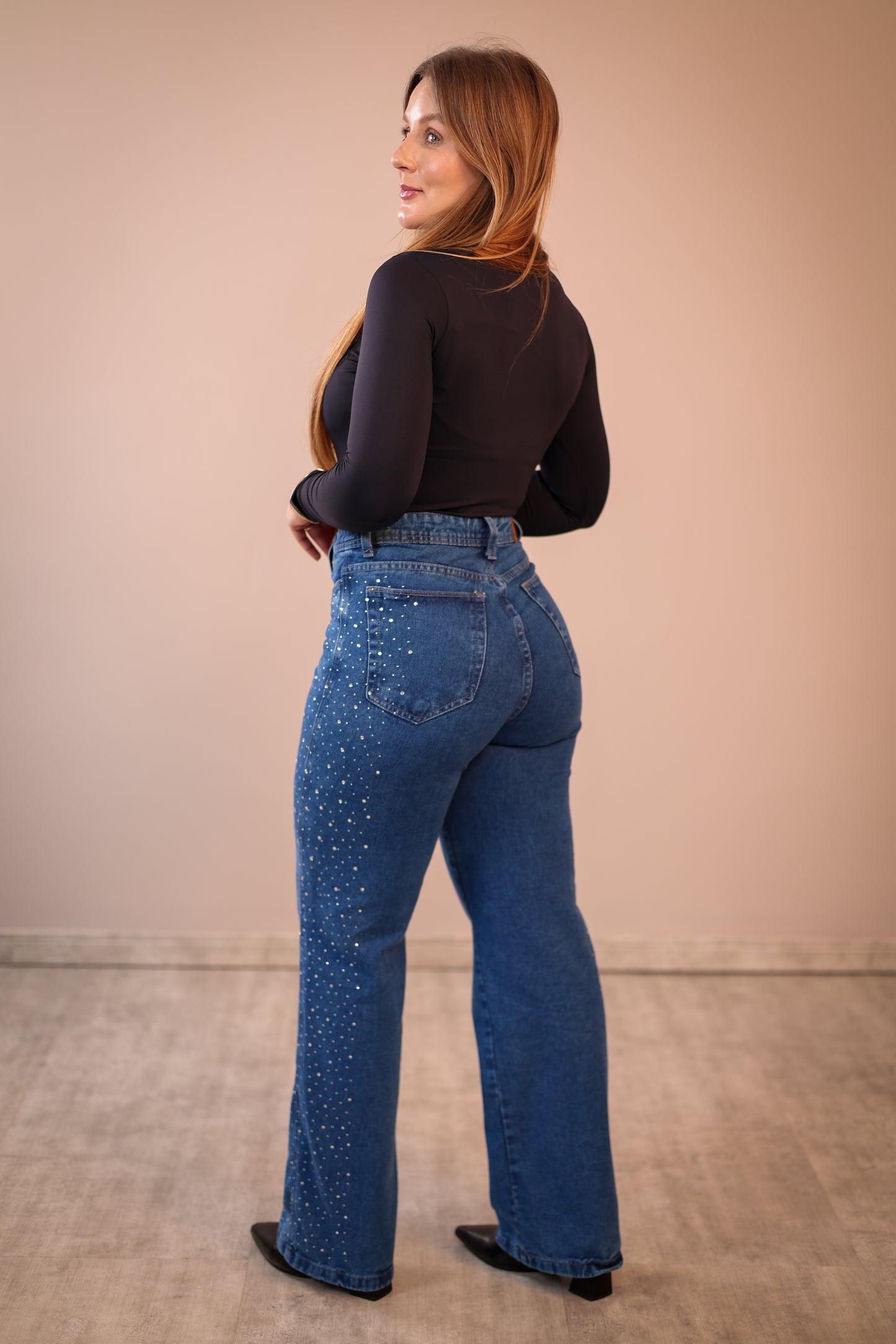 Calça Jeans Wide Leg Shine