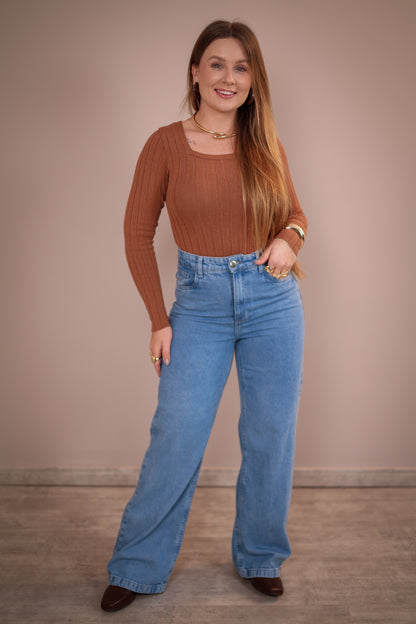 Calça Jeans Wide Leg Clara Ouzz