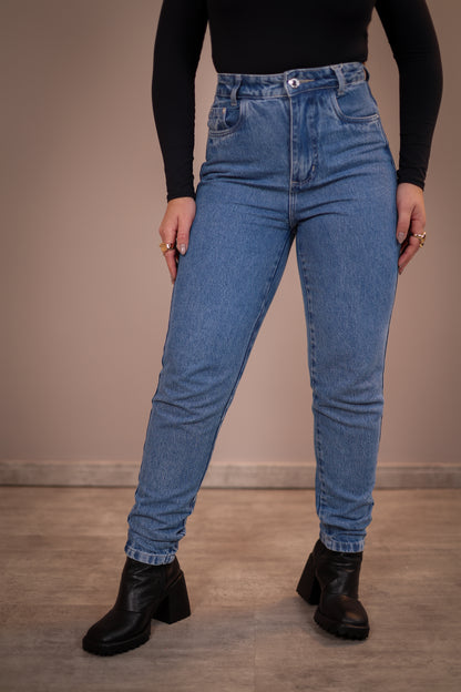 Calça Jeans Mom Marmorizada Clara