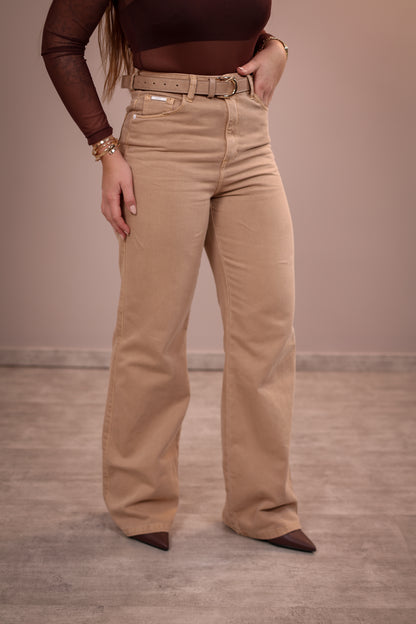 Calça Wide Leg Sarja