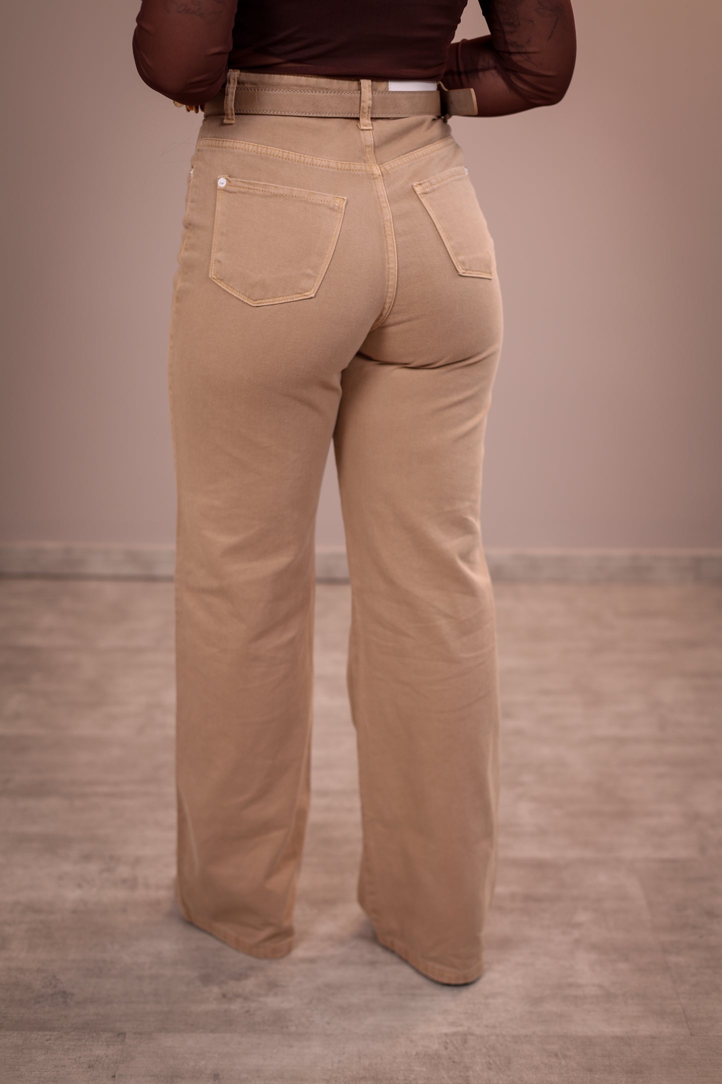 Calça Wide Leg Sarja