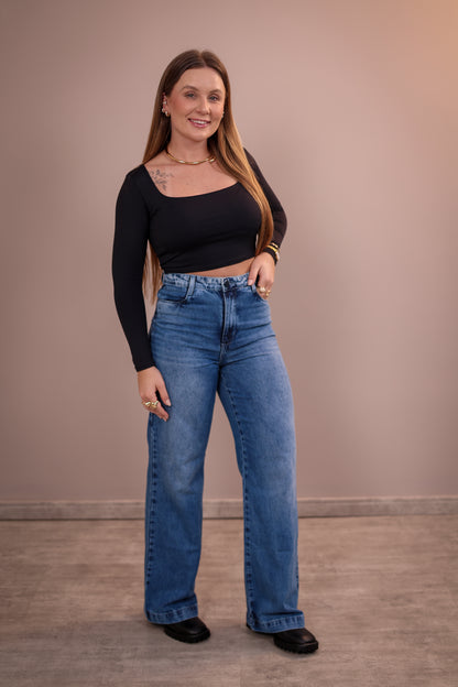 Calça Wide Leg Jeans