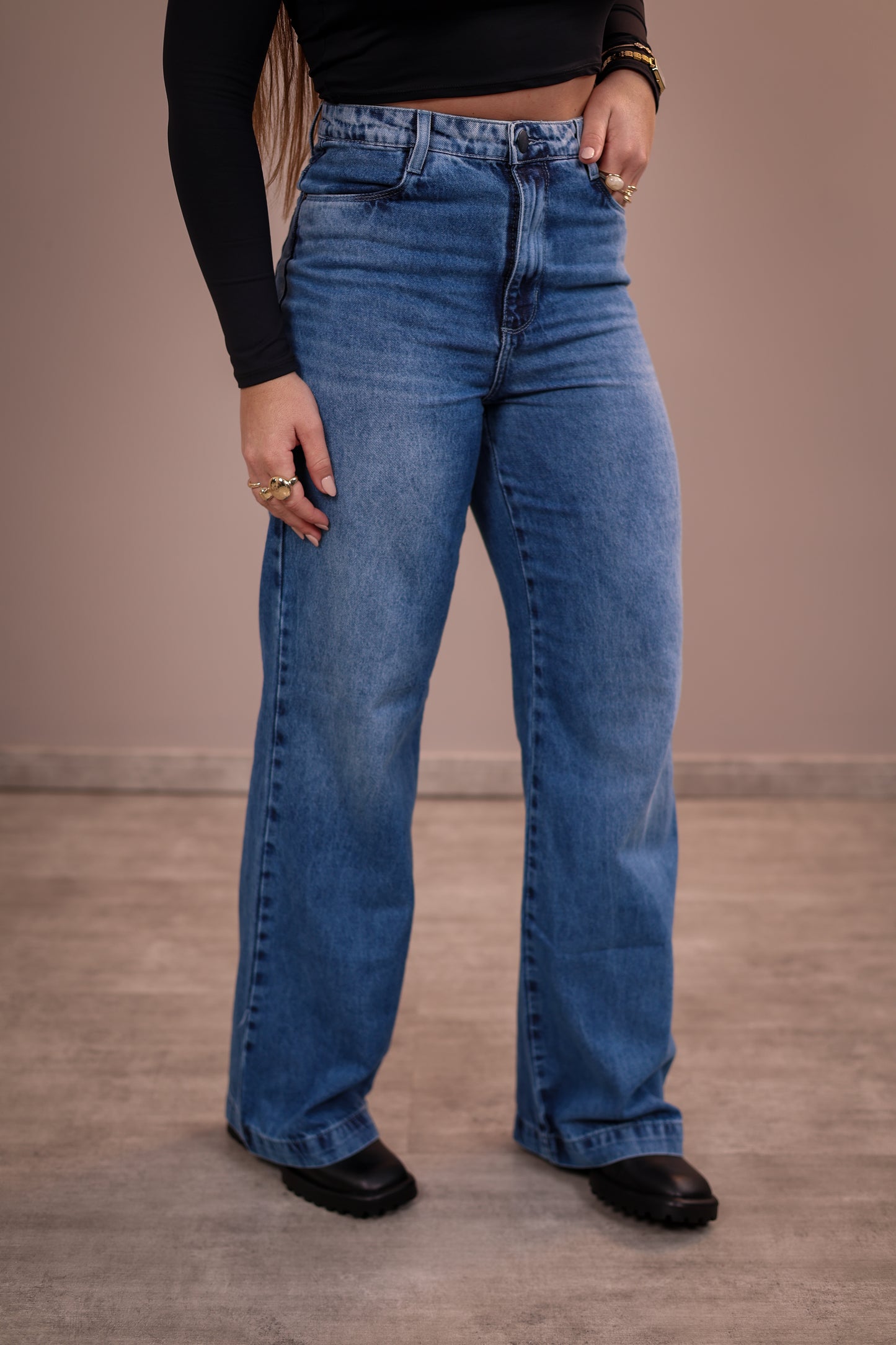 Calça Wide Leg Jeans